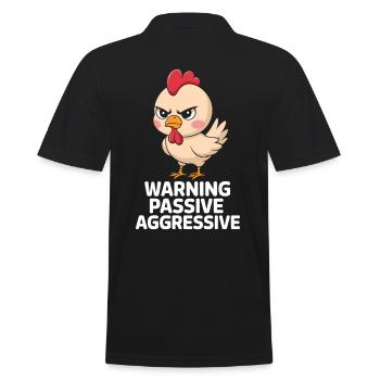 Avertissement passif agressif poulet humour dessin animé - Polo Homme - noir - Dos - Kai (181cm)
