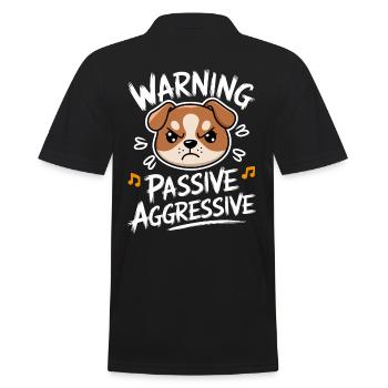 Avertissement Chien passif agressif - Polo Homme - noir - Dos - Kai (181cm)