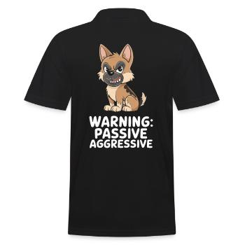 Warnung: Passiv Aggressiv Hund Cartoon - Männer Poloshirt - Schwarz - Hinten - Kai (181cm)