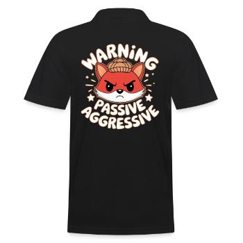 Warning Passive Aggressive Fuchs Illustration - Männer Poloshirt - Schwarz - Hinten - Kai (181cm)