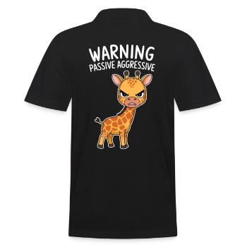 Vorsicht Passiv Aggressive Giraffe Cartoon - Männer Poloshirt - Schwarz - Hinten - Kai (181cm)