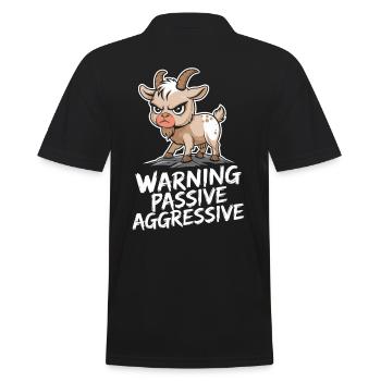 Warnung: Passiv Aggressiv Ziege Illustration - Männer Poloshirt - Schwarz - Hinten - Kai (181cm)