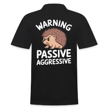 Vorsicht Passiv Aggressiver Igel - Männer Poloshirt - Schwarz - Hinten - Kai (181cm)