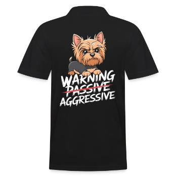 Attention Chien passif agressif motif - Polo Homme - noir - Dos - Kai (181cm)