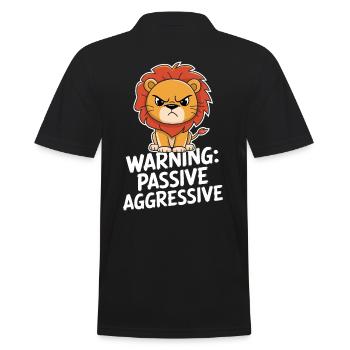 Warnung Passiv Aggressiv Löwe - Männer Poloshirt - Schwarz - Hinten - Kai (181cm)