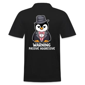 Avertissement concernant le pingouin passif agressif - Polo Homme - noir - Dos - Kai (181cm)