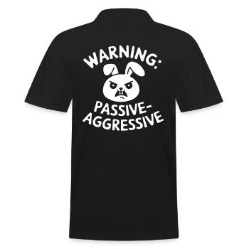 Warning: Passive-Aggressive Bunny Humor - Men's Polo Shirt - black - Back - Kai (181cm)