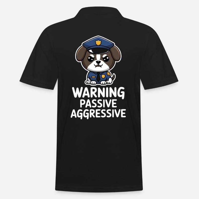 Warning Passive Aggressive Hundemotiv - Männer Poloshirt - Schwarz