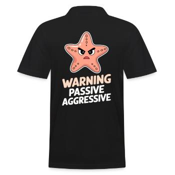 Warnung: Passiv Aggressiv Seestern Humor - Männer Poloshirt - Schwarz - Hinten - Kai (181cm)