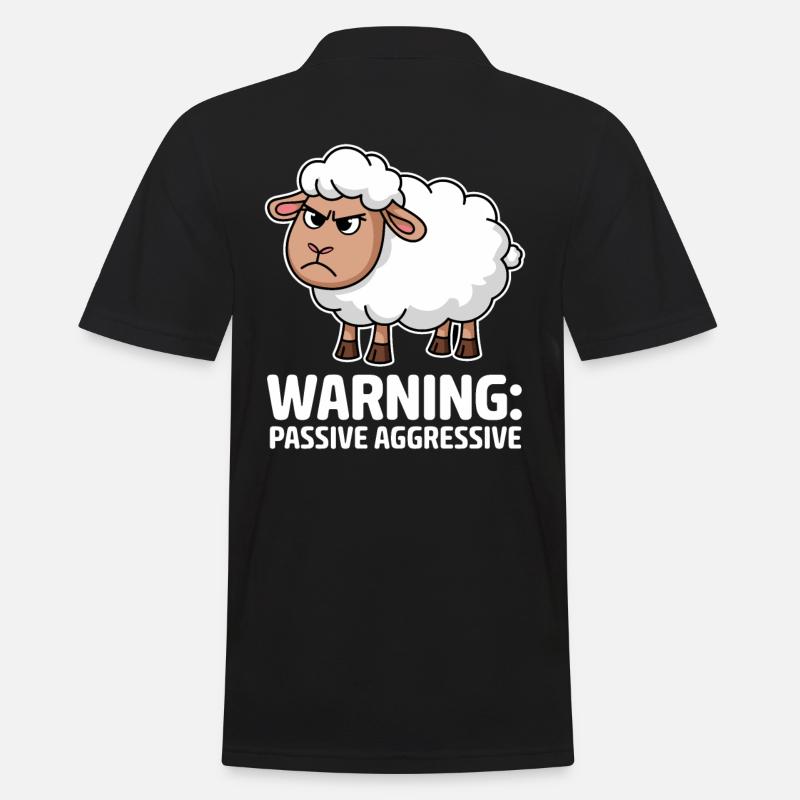 Attention: Passive-aggressive sheep - Men's Polo Shirt - black
