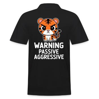 Warning Passive Aggressive Tiger Cartoon - Männer Poloshirt - Schwarz - Hinten - Kai (181cm)