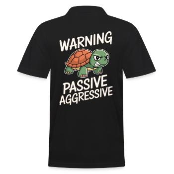 Warnung Passive Aggressive Schildkröte - Männer Poloshirt - Schwarz - Hinten - Kai (181cm)