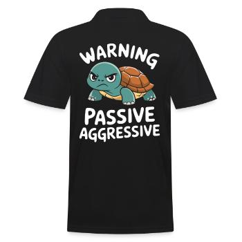 Warnung Passiv Aggressiv Schildkröte - Männer Poloshirt - Schwarz - Hinten - Kai (181cm)