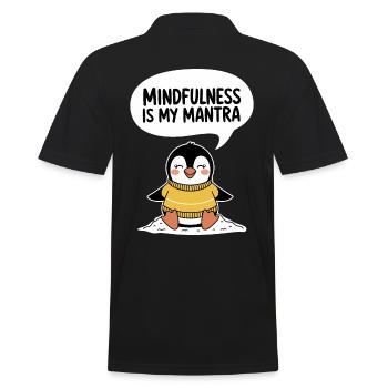 La pleine conscience est mon mantra Happy Penguin - Polo Homme - noir - Dos - Kai (181cm)