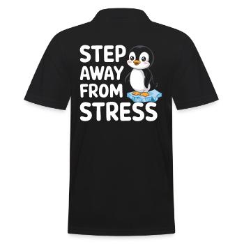 Entferne Dich Vom Stress Mit Süßem Pinguin - Männer Poloshirt - Schwarz - Hinten - Kai (181cm)