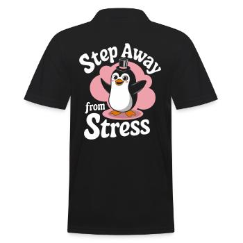 Step away from stress with penguin magic - Men's Polo Shirt - black - Back - Kai (181cm)