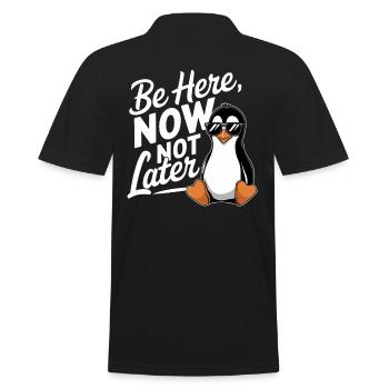 Ne soyez pas un pingouin ici plus tard - Polo Homme - noir - Dos - Kai (181cm)