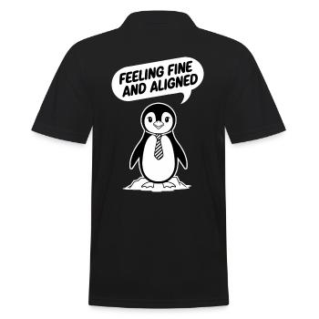 Penguin With Tie: Feeling Fine And Aligned - Men's Polo Shirt - black - Back - Kai (181cm)