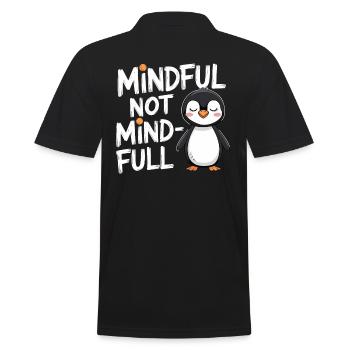 Achtsam Nicht Voller Gedanken Pinguin Illustration - Männer Poloshirt - Schwarz - Hinten - Kai (181cm)