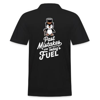 Past mistakes are the fuel of today - Men's Polo Shirt - black - Back - Kai (181cm)
