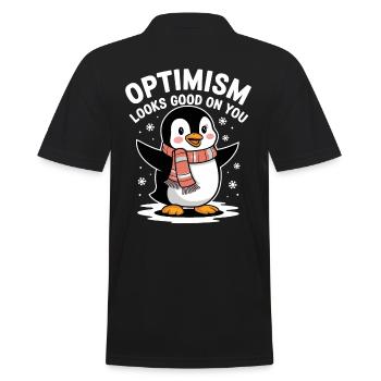 L’optimisme vous fait du bien Pingouin Hiver - Polo Homme - noir - Dos - Kai (181cm)