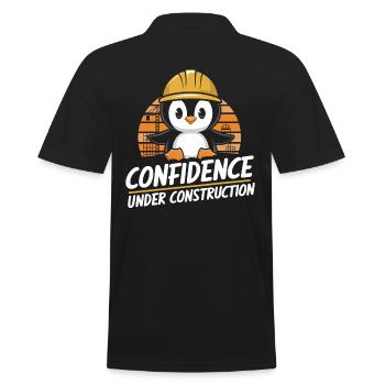 Vertrauen Im Bau Pinguin Helm Baustelle - Männer Poloshirt - Schwarz - Hinten - Kai (181cm)