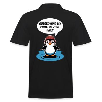 Grow Beyond Me Daily With Penguin - Men's Polo Shirt - black - Back - Kai (181cm)