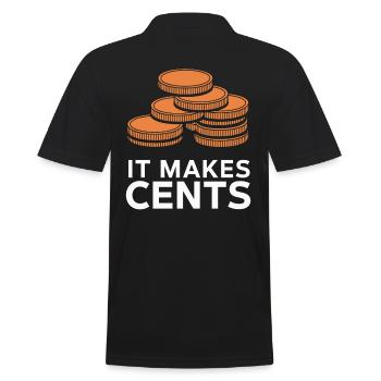Il rend les centimes drôles de pièces graphique - Polo Homme - noir - Dos - Kai (181cm)