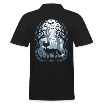 Renard de forêt Cottagecore sombre avec fantômes - Polo Homme - noir - Dos - Kai (181cm)