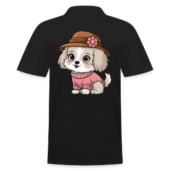 Chien mignon en chapeau et pull - Polo Homme - noir - Dos - Kai (181cm)
