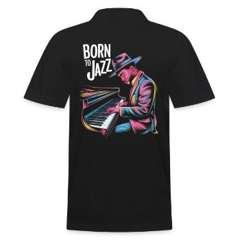 Geboren Für Jazz Am Klavier - Männer Poloshirt - Schwarz - Hinten - Kai (181cm)