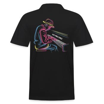Jazz Vibes Only Klavierkunst - Männer Poloshirt - Schwarz - Hinten - Kai (181cm)