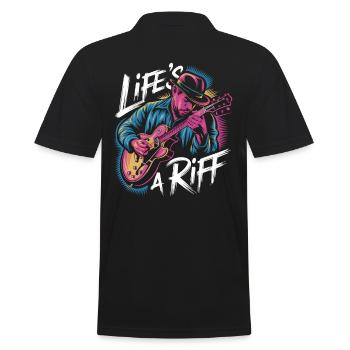 Jazz: Life's A Riff Music Inspiration - Men's Polo Shirt - black - Back - Kai (181cm)