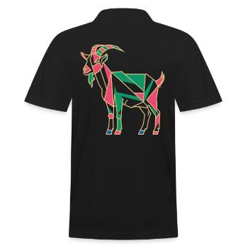 geomGeometric Farm Animal Graphic Goat Colorful - Men's Polo Shirt - black - Back - Kai (181cm)