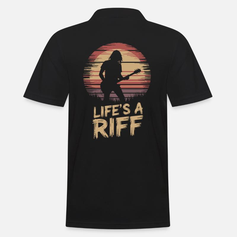 Guitariste - Life is a riff - Polo Homme - noir
