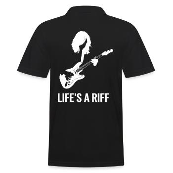 Guitar Player - Life's a Riff Artwork - Men's Polo Shirt - black - Back - Kai (181cm)