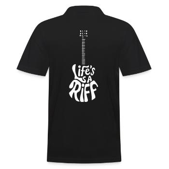 Guitar Player Way of Life Riff - Men's Polo Shirt - black - Back - Kai (181cm)