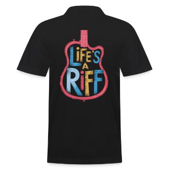 Guitar Player: Life's A Riff - Men's Polo Shirt - black - Back - Kai (181cm)