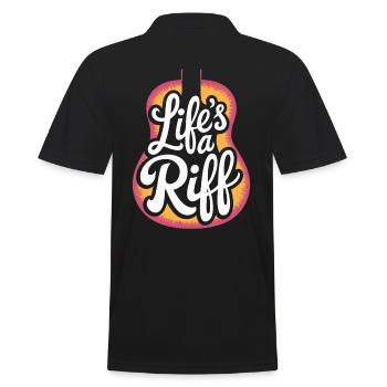 Guitar Player: Life's A Riff - Men's Polo Shirt - black - Back - Kai (181cm)