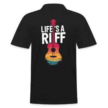 Guitar Player Attitude to Life: Life's A Riff - Men's Polo Shirt - black - Back - Kai (181cm)