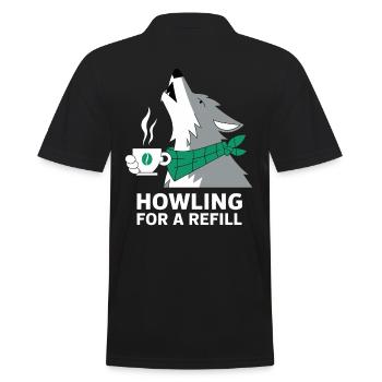 Howling after a refill coffee grinder - Men's Polo Shirt - black - Back - Kai (181cm)