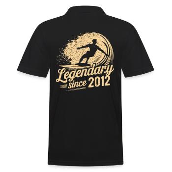 Legendary since 2012 Birthday Surfer - Men's Polo Shirt - black - Back - Kai (181cm)
