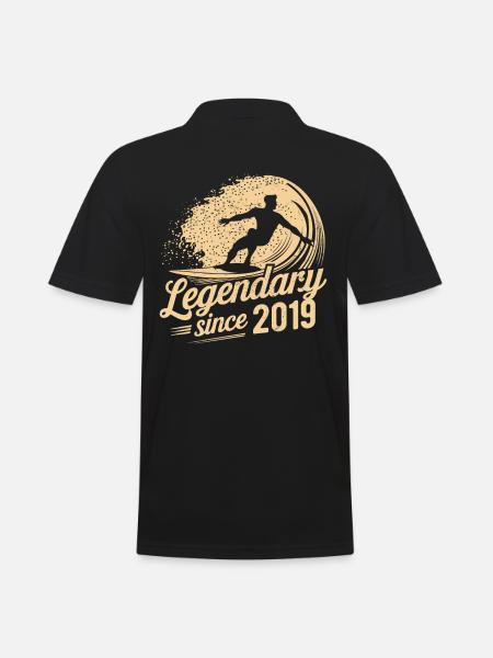 Legendary since 2019 Birthday Surfer - Men's Polo Shirt - black