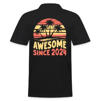 Awesome Seit 2024 Geburtstag - Männer Poloshirt - Schwarz - Hinten - Kai (181cm)