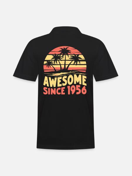 Awesome Since 1956 Birthday - Men's Polo Shirt - black