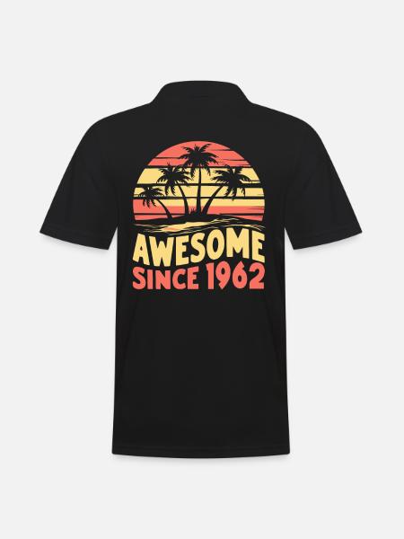 Awesome Since 1962 Birthday - Men's Polo Shirt - black