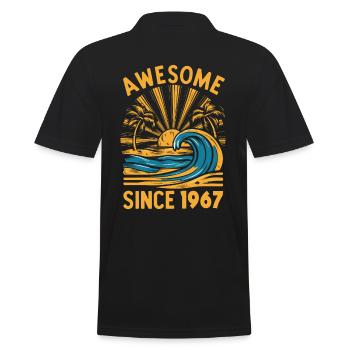 Awesome Since 1967 Birthday Beach - Men's Polo Shirt - black - Back - Kai (181cm)