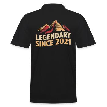 Legendary since 2021 Wanderer Mountain Vintage - Men's Polo Shirt - black - Back - Kai (181cm)