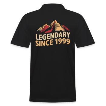 Legendary since 1999 Wanderer Mountain Vintage - Men's Polo Shirt - black - Back - Kai (181cm)