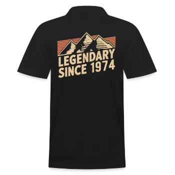 Legendary since 1974 Birthday - Men's Polo Shirt - black - Back - Kai (181cm)